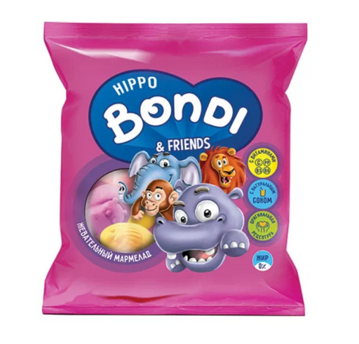Hippo bondi friends мармелад жевательный, с витаминами, 100 г, 1 шт.